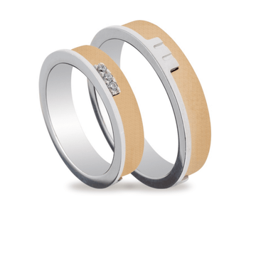 Βέρες Σετ Χρυσές Λευκόχρυσες Λουστράτες με Ζιργκόν MASCHIO FEMMINA TMF-60 - themelidisjewels